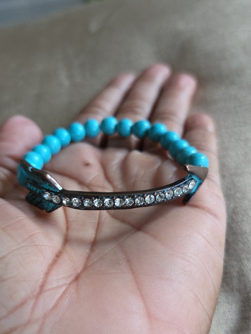 Turquoise Arrow Crystal Accent Bracelet - Women Jewelry